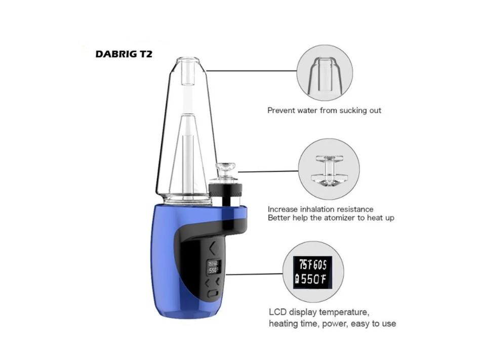t2 electric dab rig erig blue with specifications