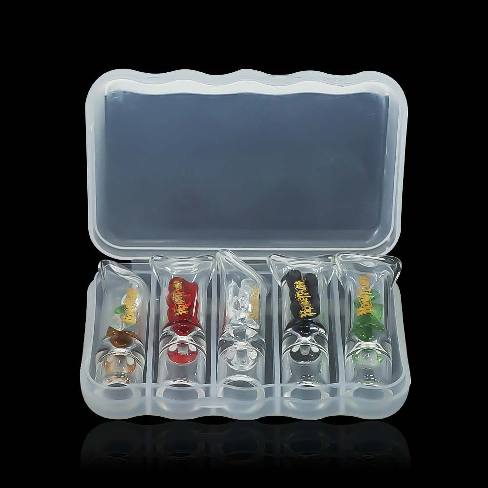 HONEYPUFF Diamond Small Cigarette Holder Glass Filter Tip Pipe 5pcs