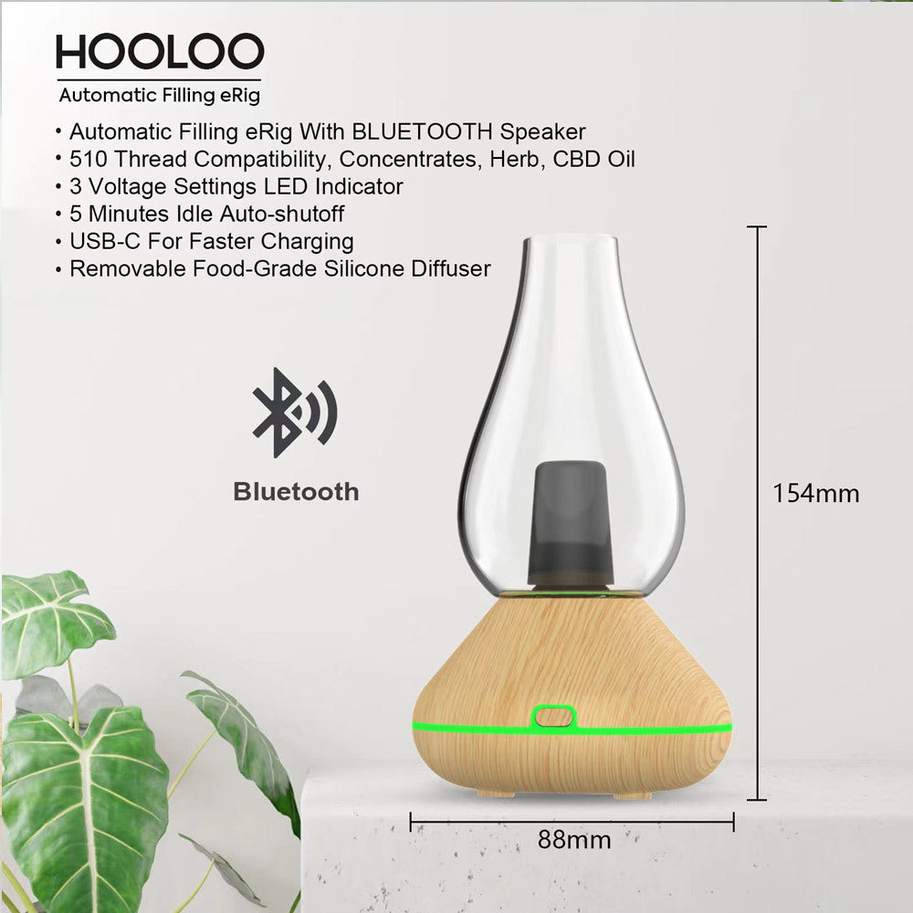 hooloo electric dab rig erig wood grain with specifications