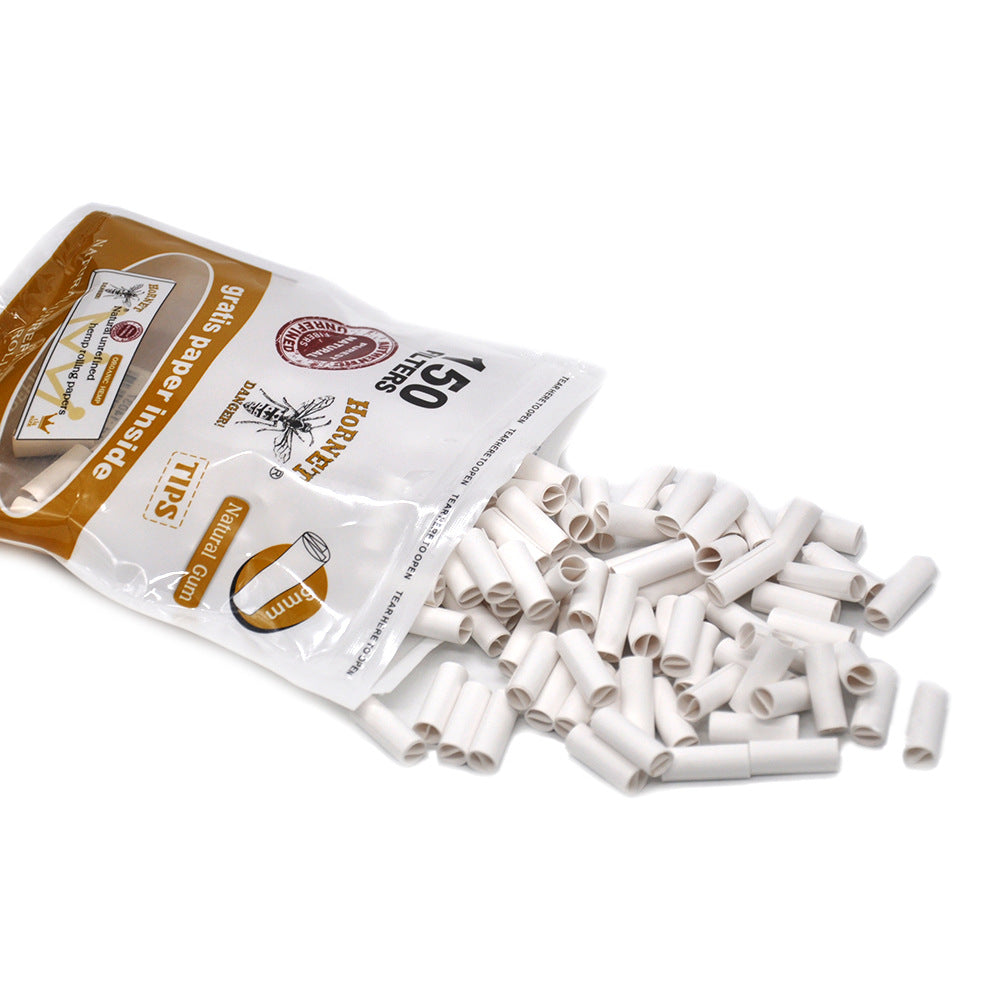 Hornet Prerolled Paper Filter Mouth Tips 6MM White Brown 150 Tips