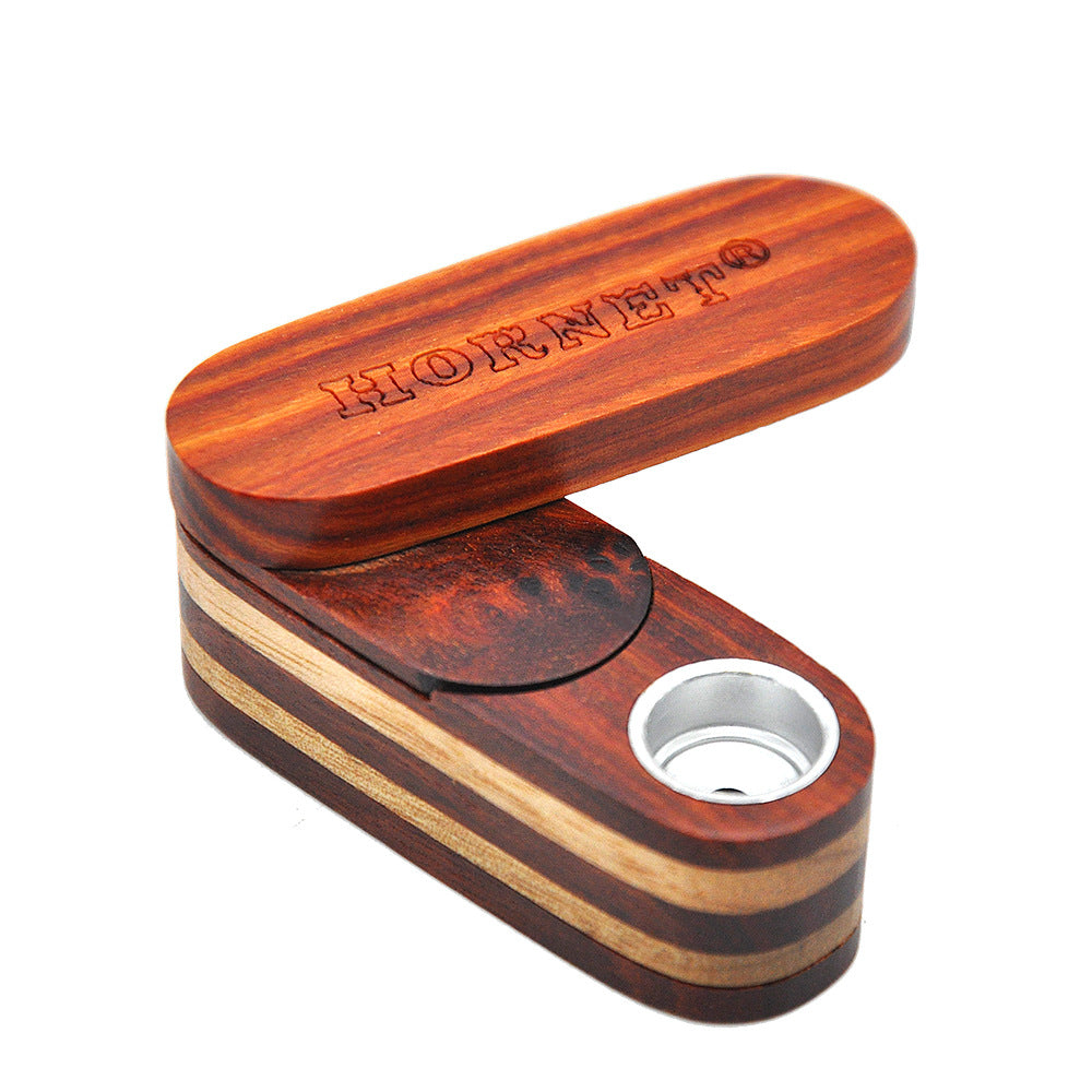 Hornet Wooden Two-Layer Twister Pipe Weed Tube Storage Box Portable