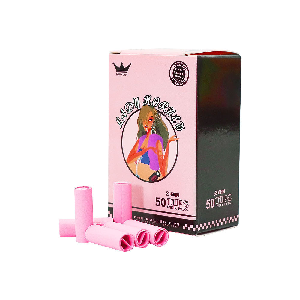 Lady Hornet Filter Tip 50Pcs per Box Disposable Rolling Pink Paper Tob