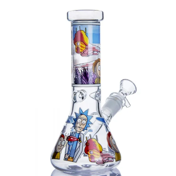 Glass Bong Recycler Tube Hand Water Pipe with 14mm Bowl