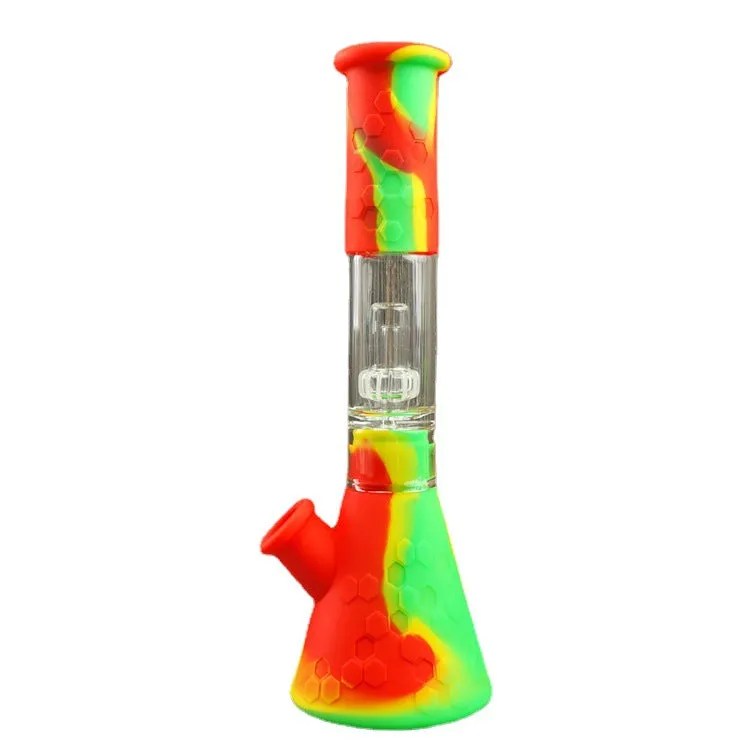 Glass Silicone Bong | Smoke Water Pipe Portable