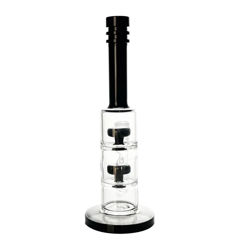 Clear Glass Handicraft Bong Black White Water Pipe Oil Rigs Portable