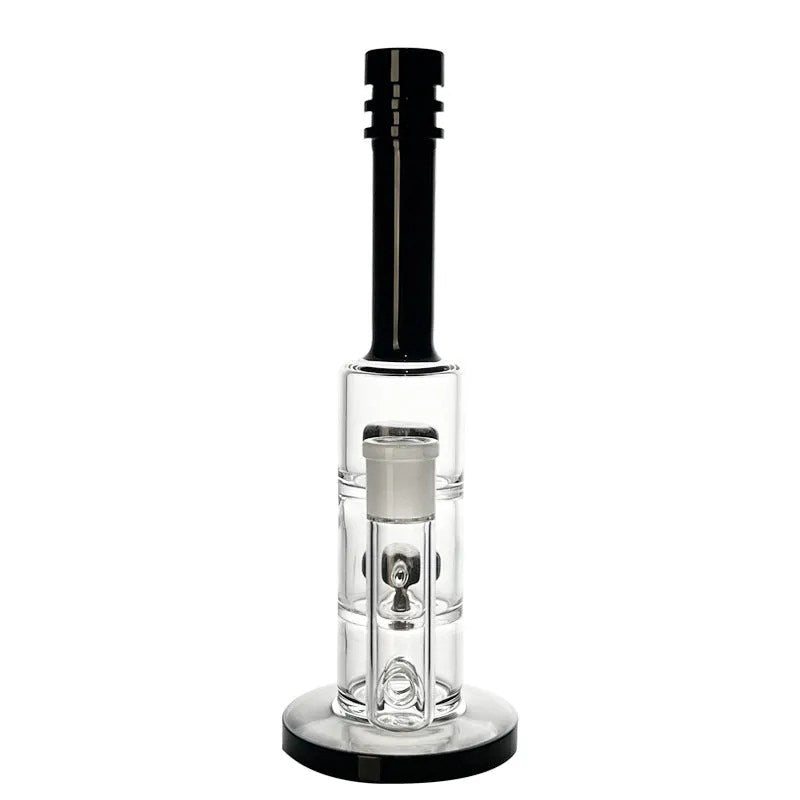 Clear Glass Handicraft Bong Black White Water Pipe Oil Rigs Portable