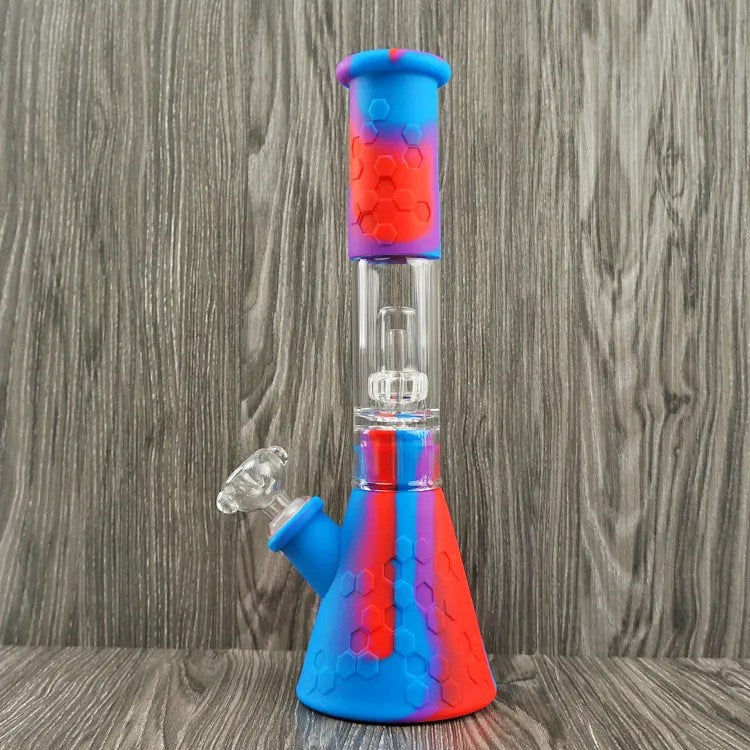 Glass Silicone Bong | Smoke Water Pipe Portable