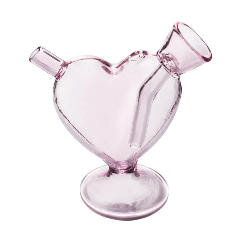 Heart-shaped Glass Bong Oil Rig Thick Girly Bong Water Pipe